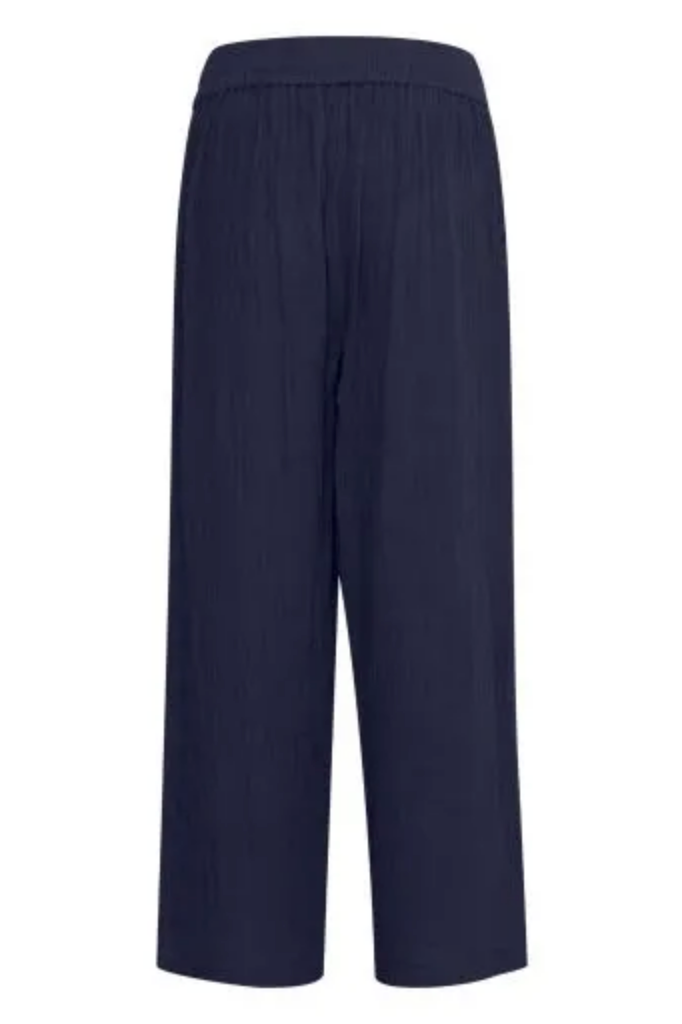 Mana Linen Look Crop Pant ~ Navy