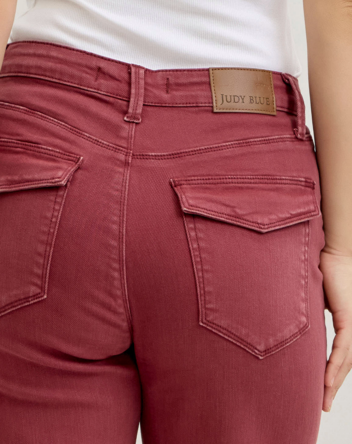 Ginny Slim Fit Jeans ~ Burgundy { Reg & Curve }