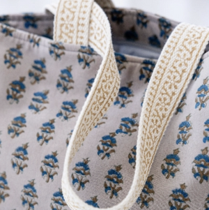Block Print Velvet Tote