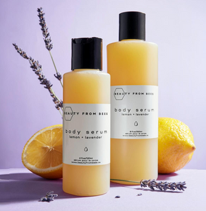 Open image in slideshow, Body Serum Lemon + Lavender ~ Beauty From Bees
