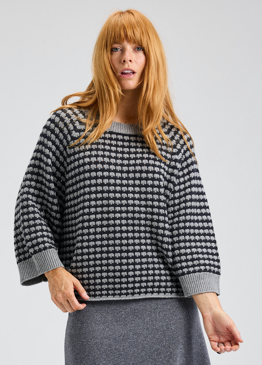 Bethany Textured Crew ~ Cloud