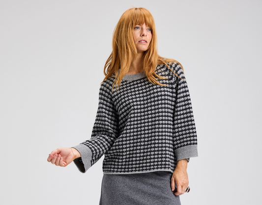 Bethany Textured Crew ~ Cloud