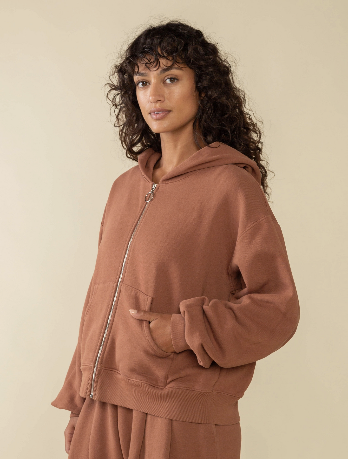 Lenny Zip Hoodie ~ Cinnamon