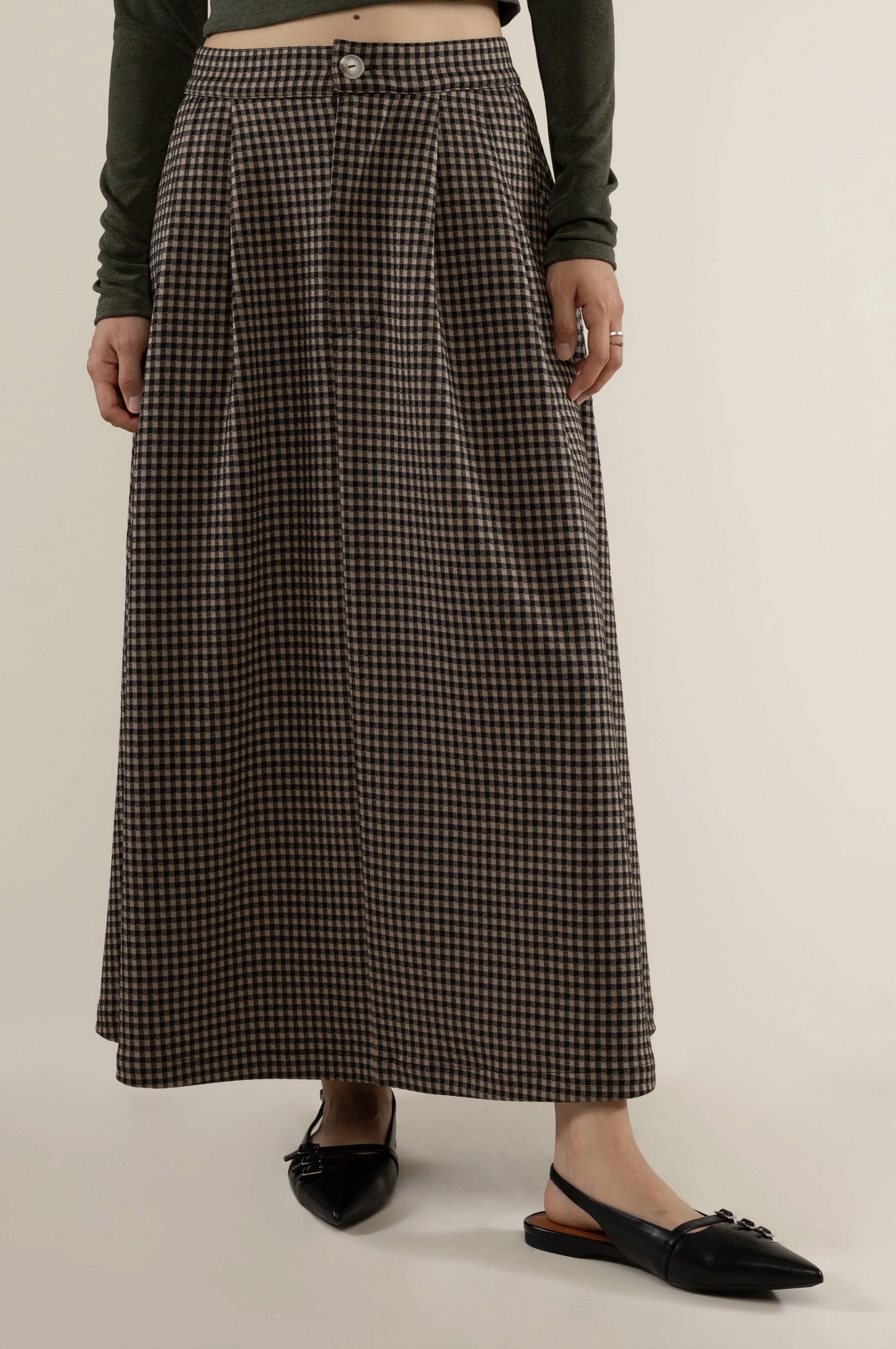 River A-Line Maxi Skirt ~ Tan/Black