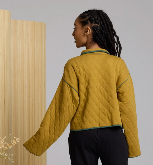 Elderberry Quilted Jacket ~ Cumin/Forest Night
