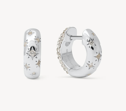 Starburst Sparkle Reversible Hoop Earrings