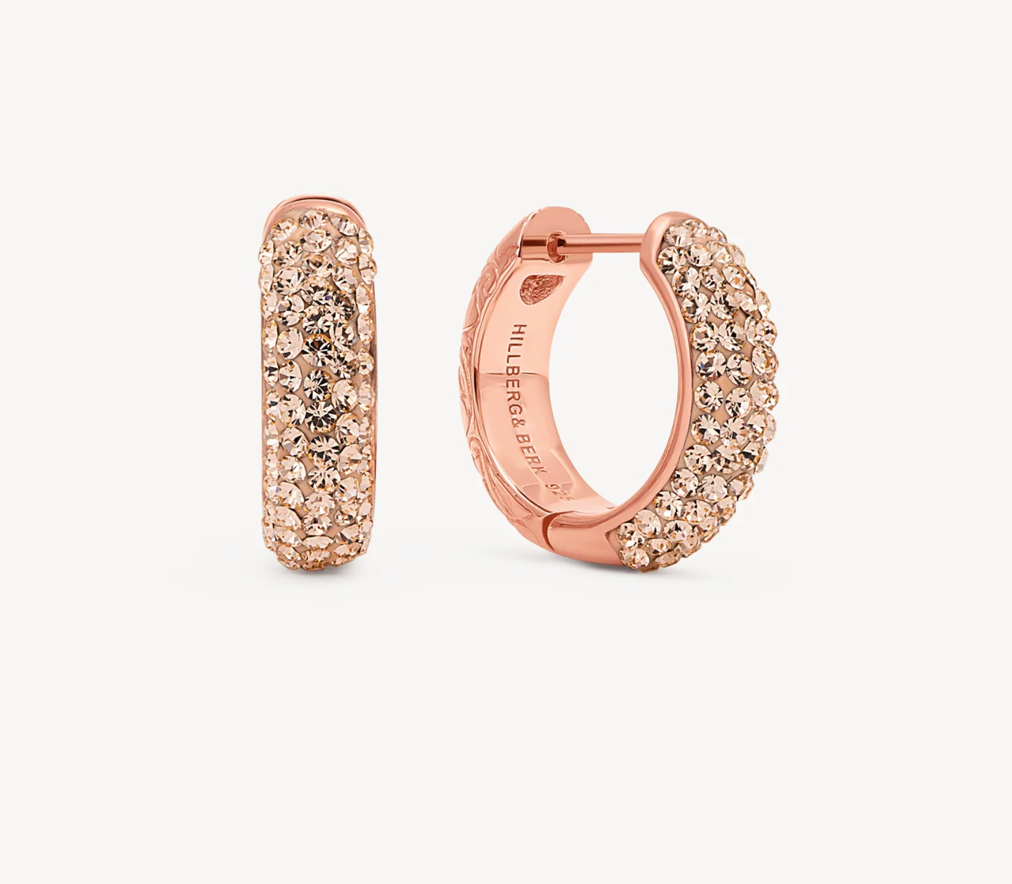 Etched Floral Sparkle Reversible Hoop Earrings