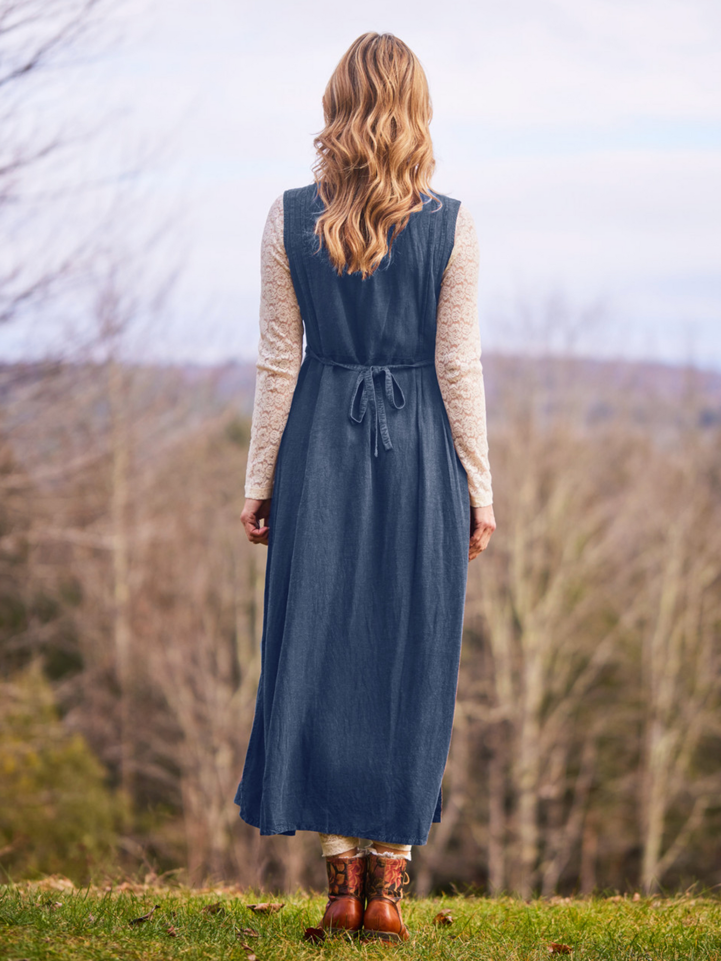 Shopkeeper Pinafore Dress ~ Slate
