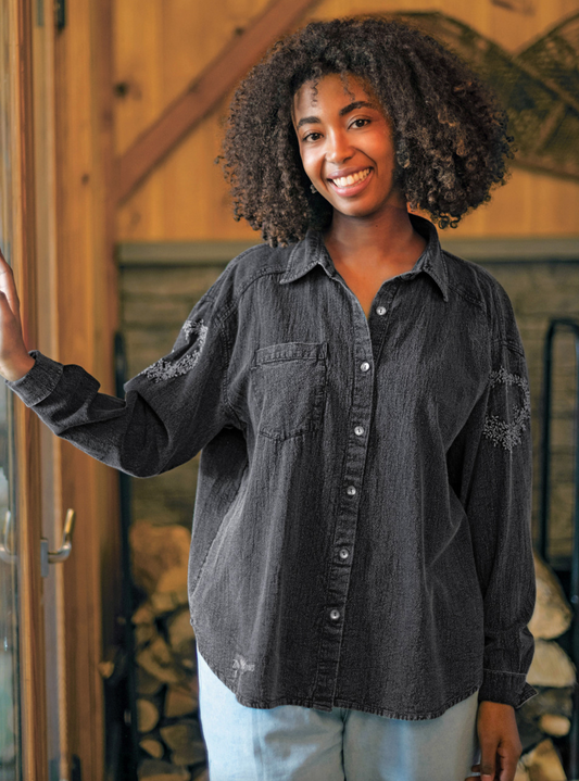 My Heart Knows Blouse ~ Charcoal
