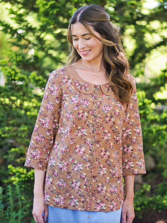 Elizabeth Garden Blouse ~ Latte