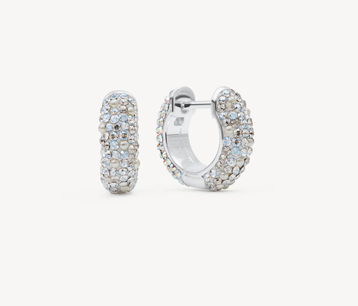 Glitz/Aurora Borealis Lights Sparkle Hoop Earrings - Small