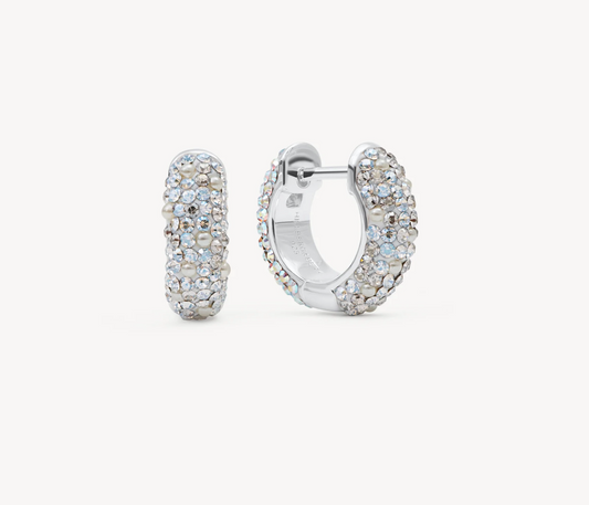 Glitz/Aurora Borealis Lights Sparkle Hoop Earrings - Small