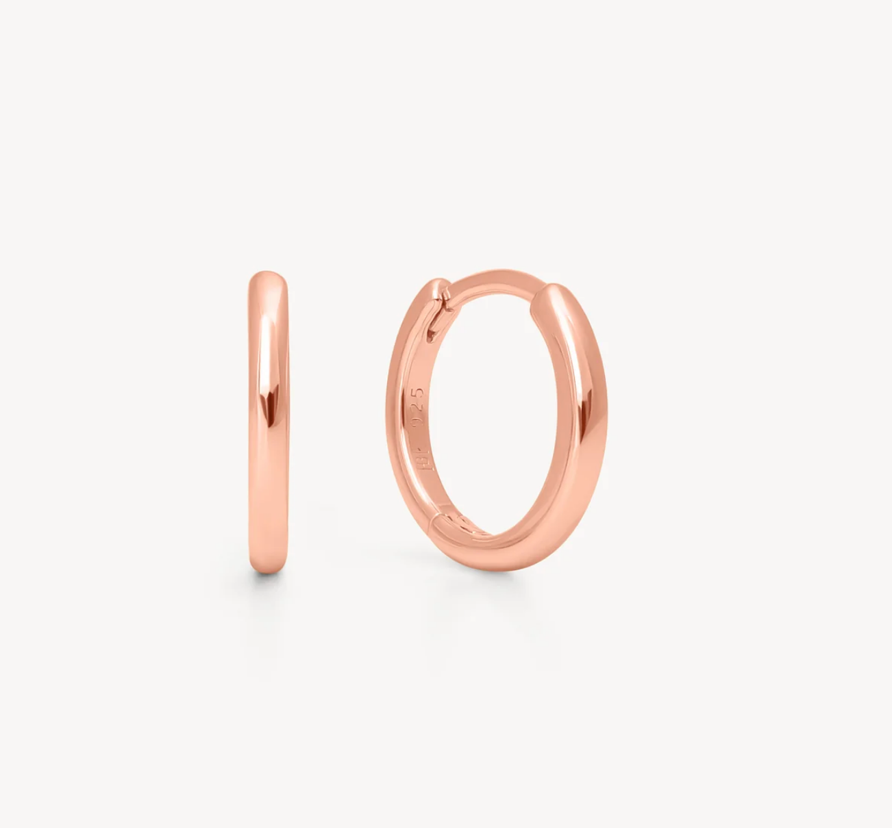 Rose Gold Hoop Earrings - Small