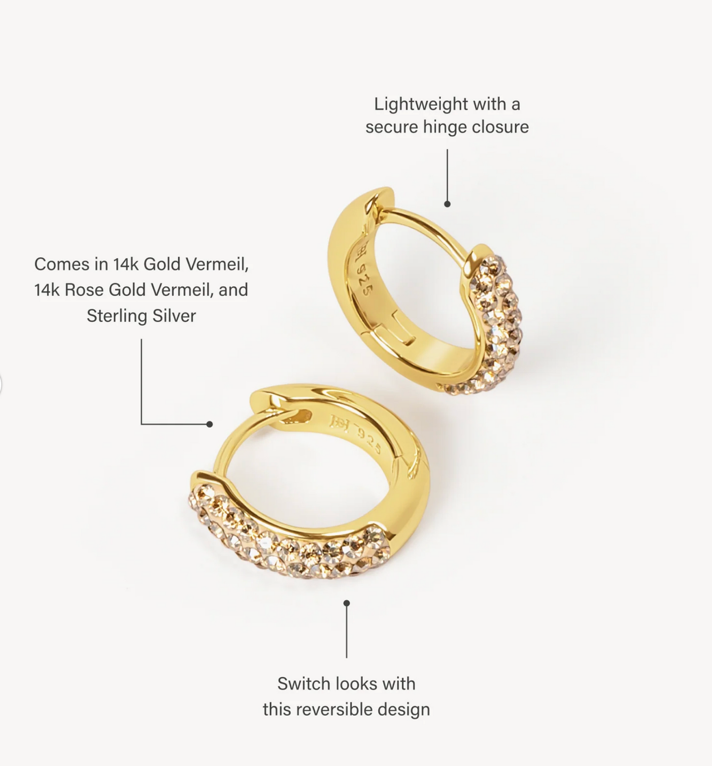 Soft Gold™ Always On Sparkle Hoops