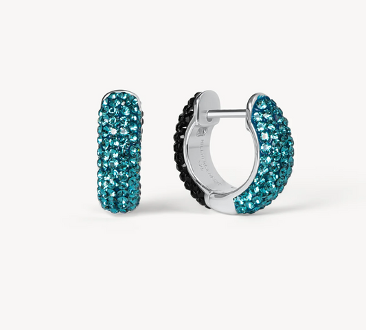 Astral/Black Sparkle Hoop Earrings - Small