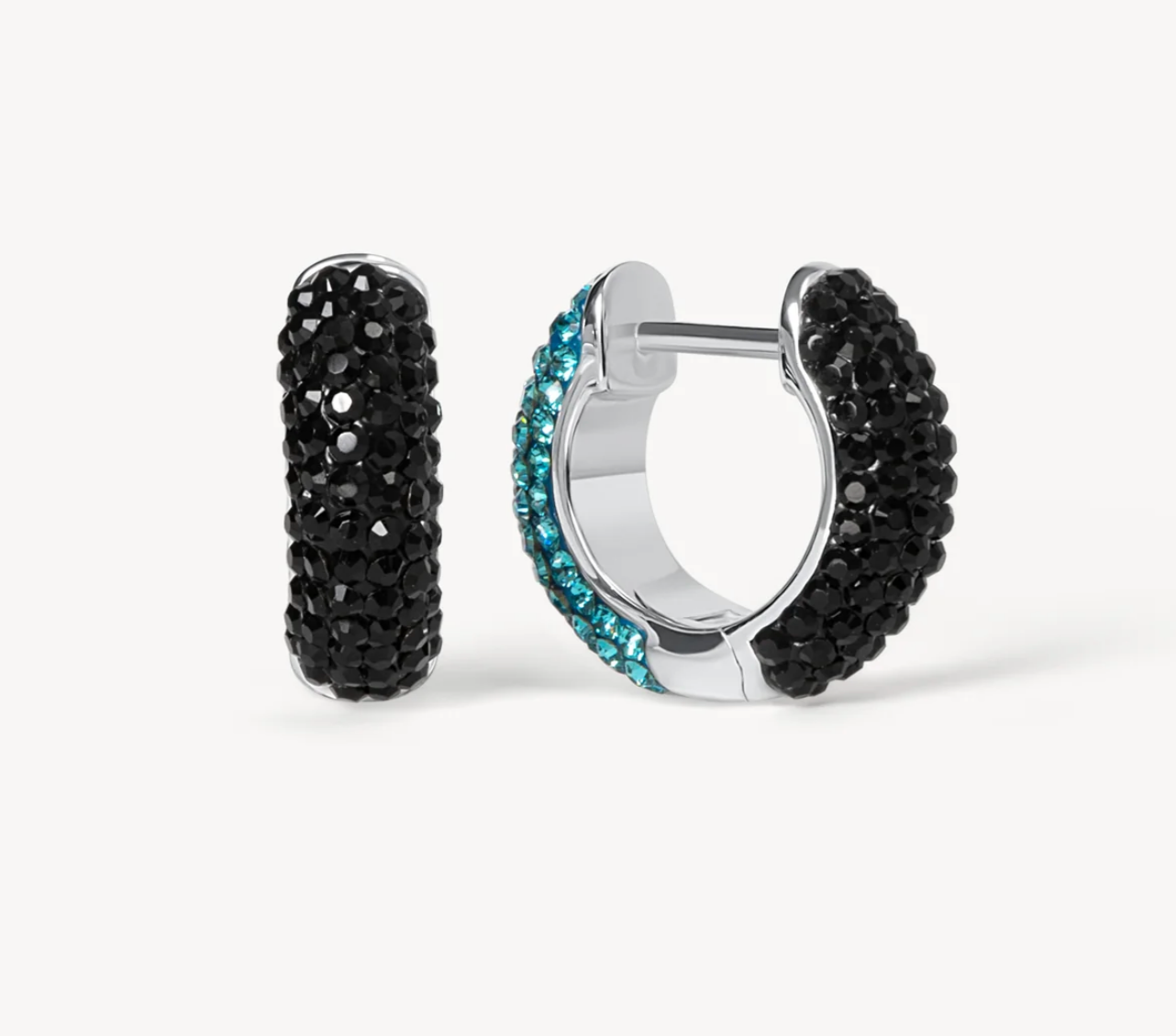 Astral/Black Sparkle Hoop Earrings - Small