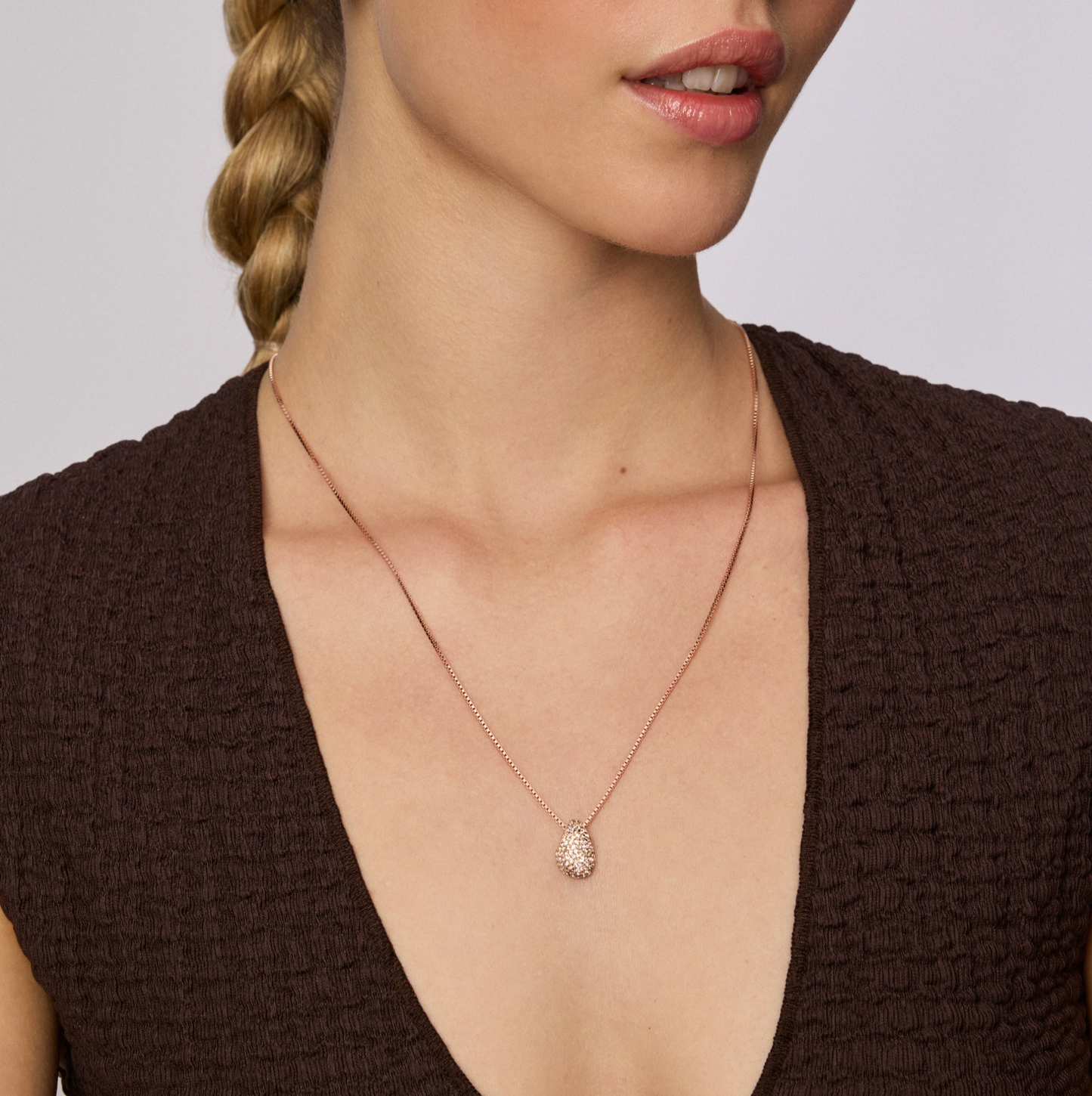 Rose Gold Sparkle Mini Drop Necklace - Hillberg & Berk™