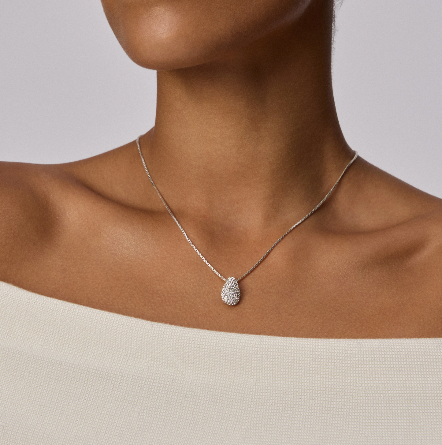 White Sparkle Mini Drop Necklace - Hillberg & Berk™