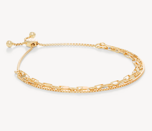 Gold Chain Trio Strand Bracelet - Hillberg & Berk™