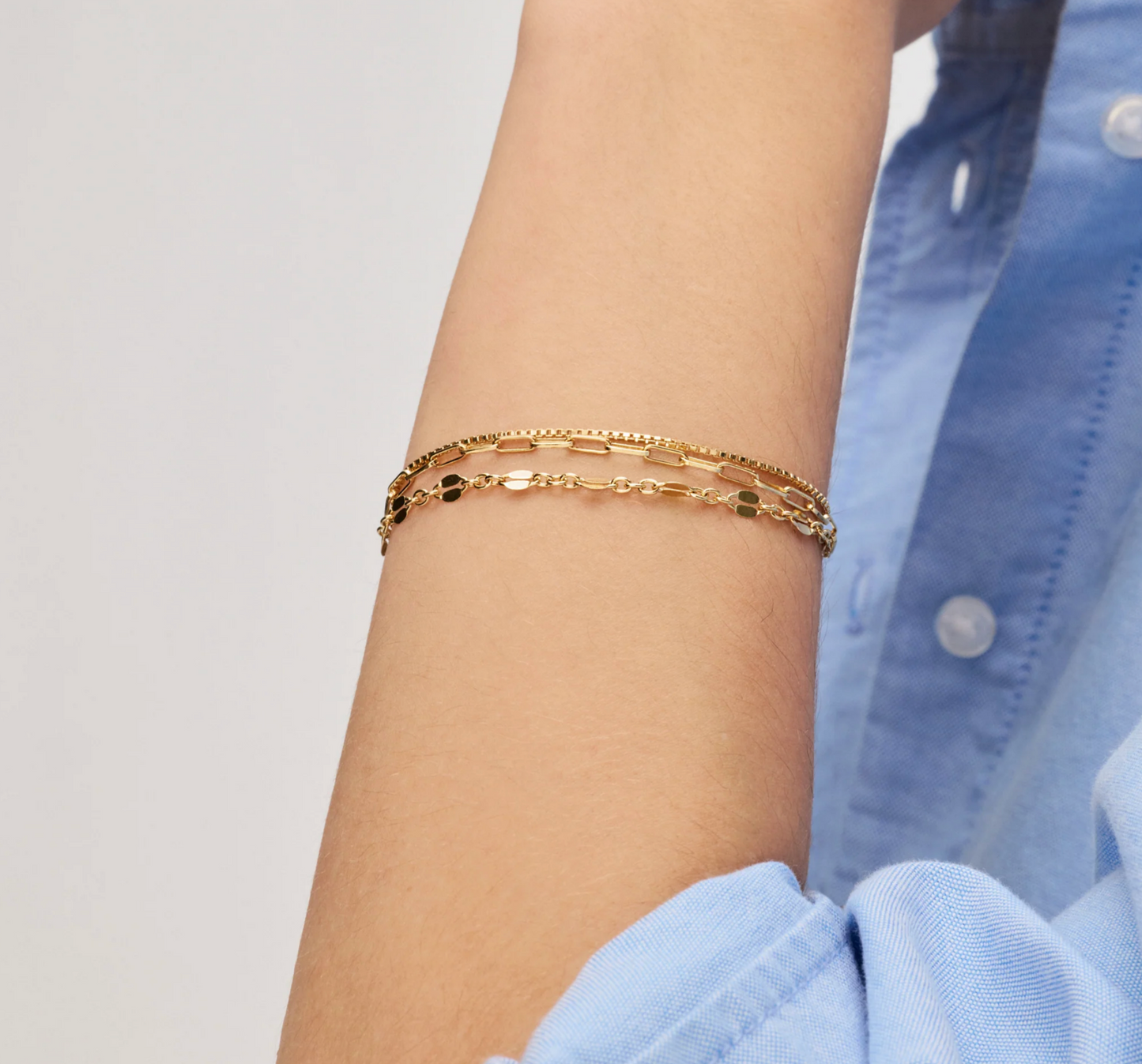 Gold Chain Trio Strand Bracelet - Hillberg & Berk™