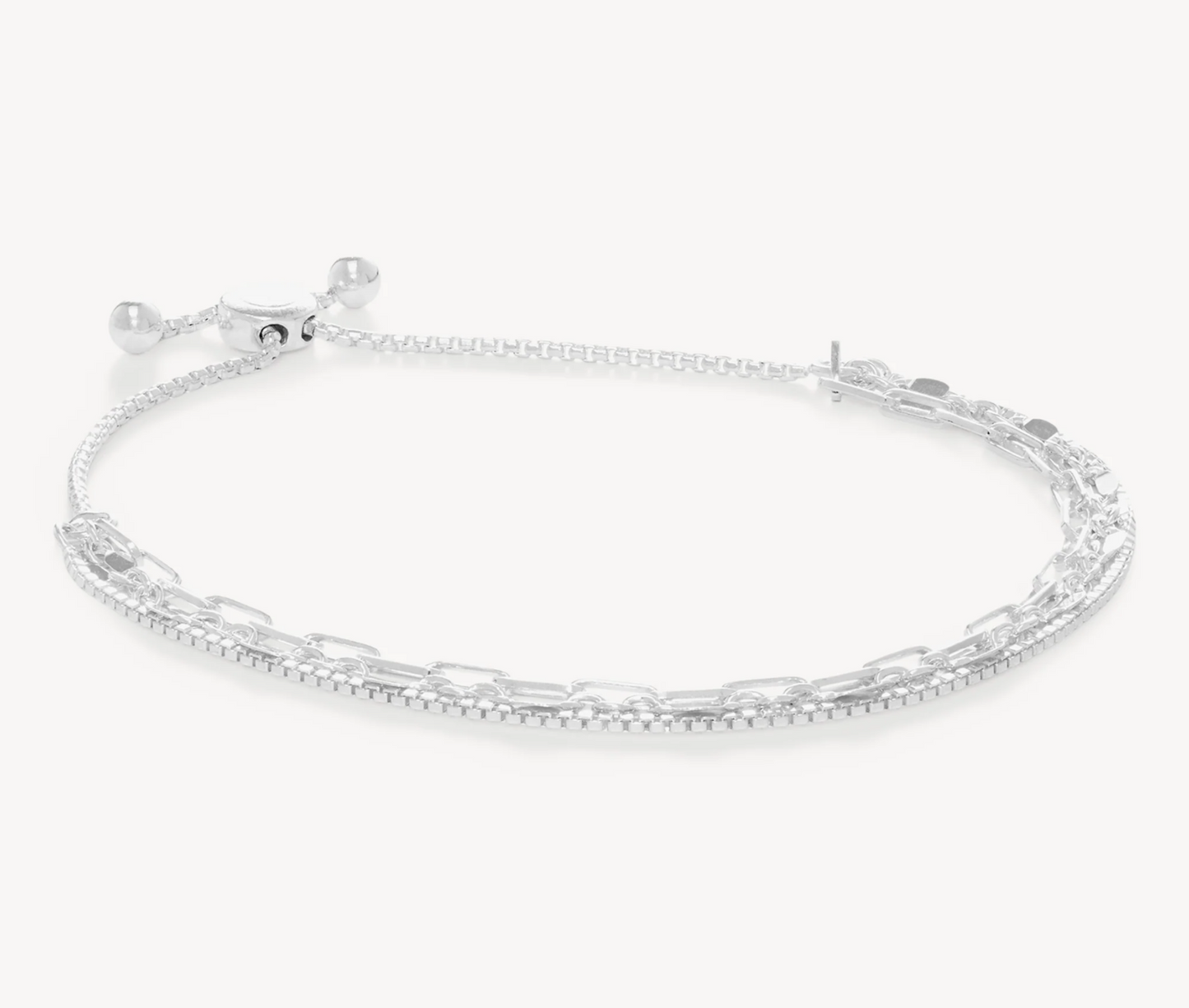 Silver Chain Trio Strand Bracelet - Hillberg & Berk™