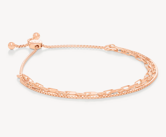 Rose Gold Chain Trio Strand Bracelet - Hillberg & Berk™