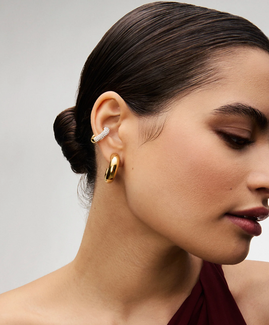 White Sparkle Ear Cuff - Hillberg & Berk