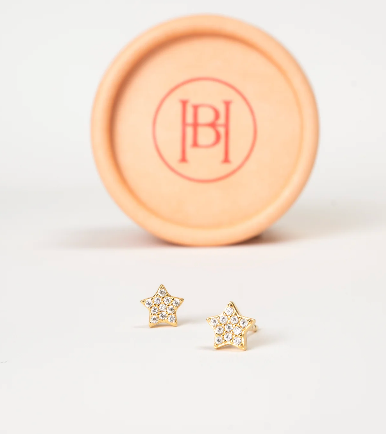 Gold Mini Pavé Star Stud Earrings