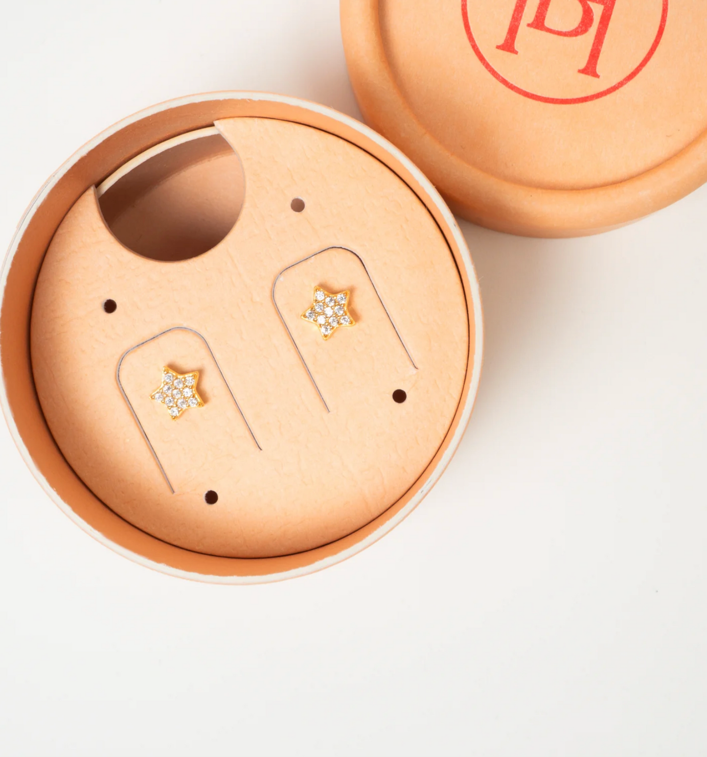 Gold Mini Pavé Star Stud Earrings