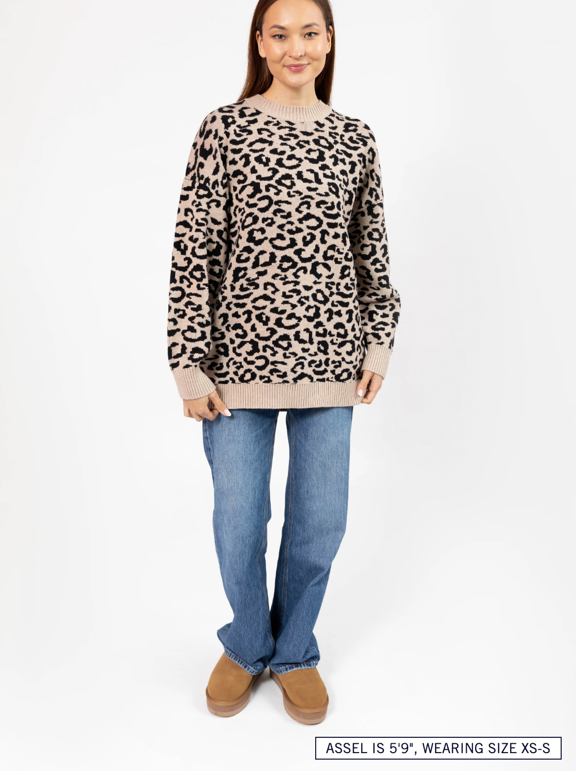 Leopard Long Sweater ~ Taupe