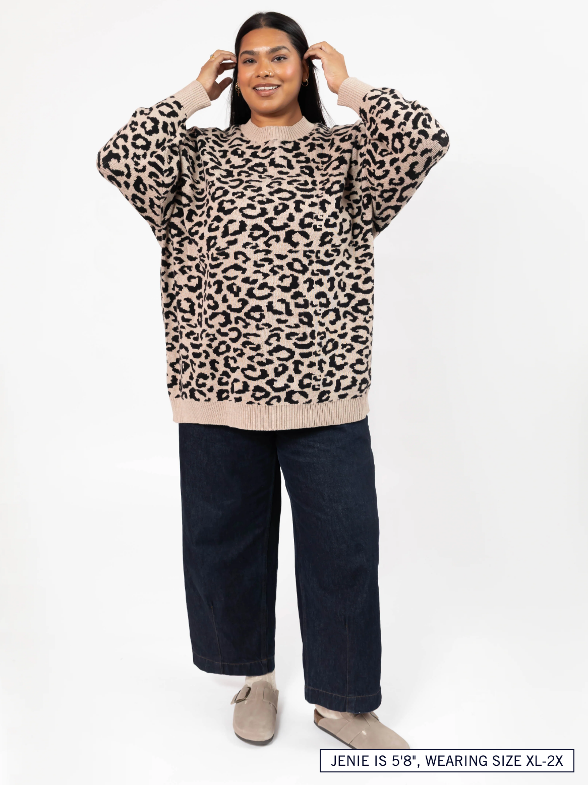 Leopard Long Sweater ~ Taupe