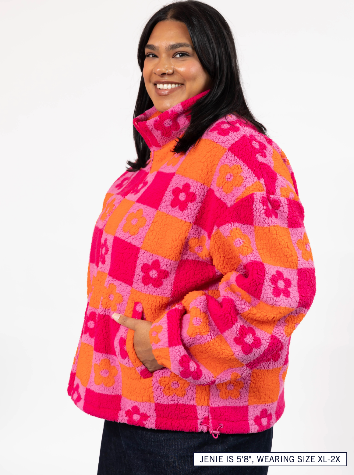 Teddy Floral Jacket ~ Pink/Orange