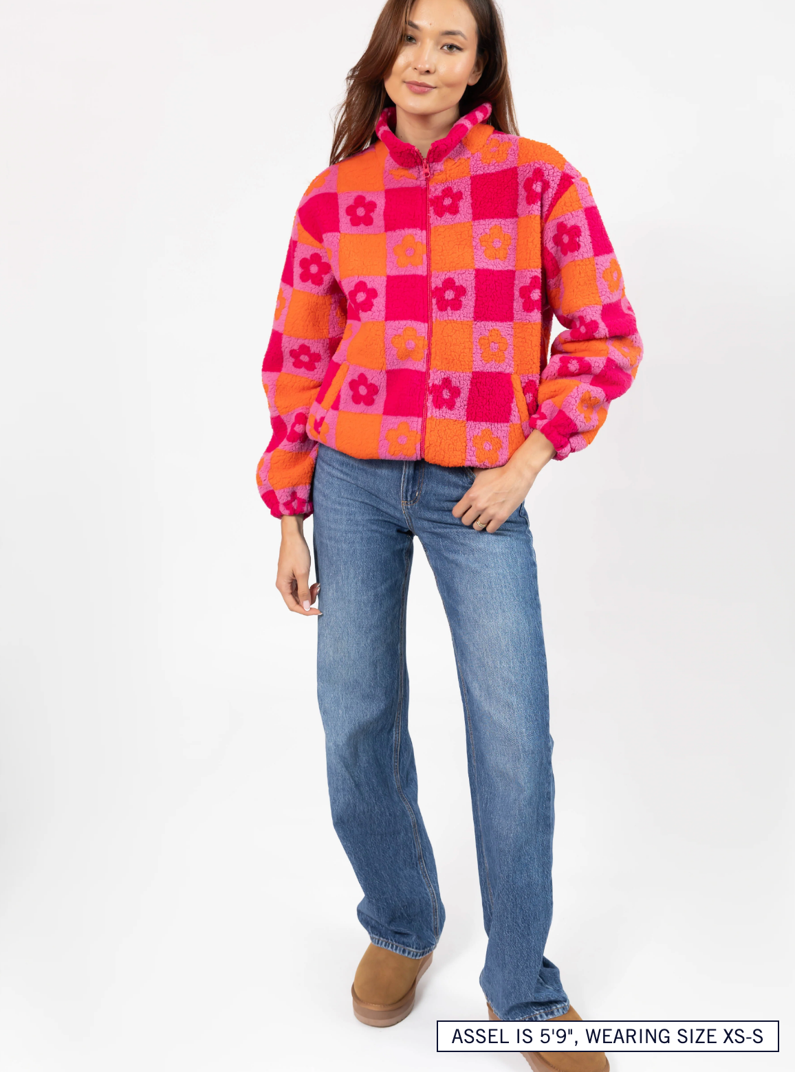 Teddy Floral Jacket ~ Pink/Orange