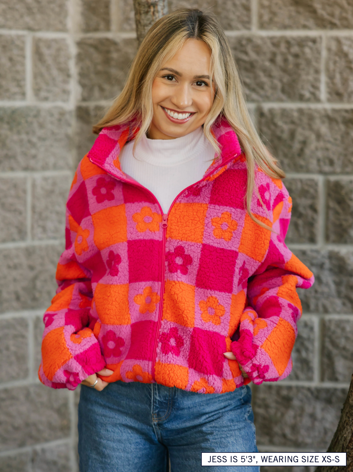 Teddy Floral Jacket ~ Pink/Orange