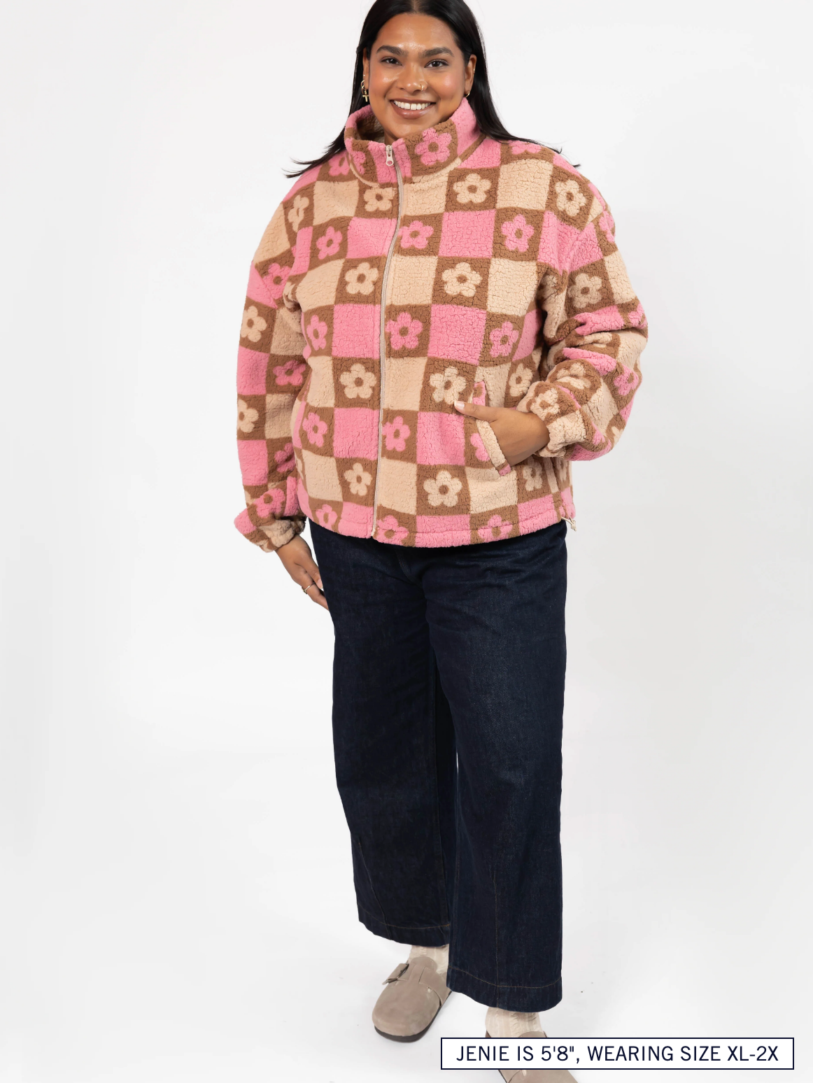 Teddy Floral Jacket ~ Light Pink/Oatmeal