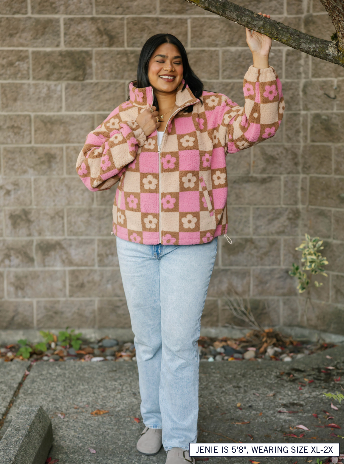 Teddy Floral Jacket ~ Light Pink/Oatmeal
