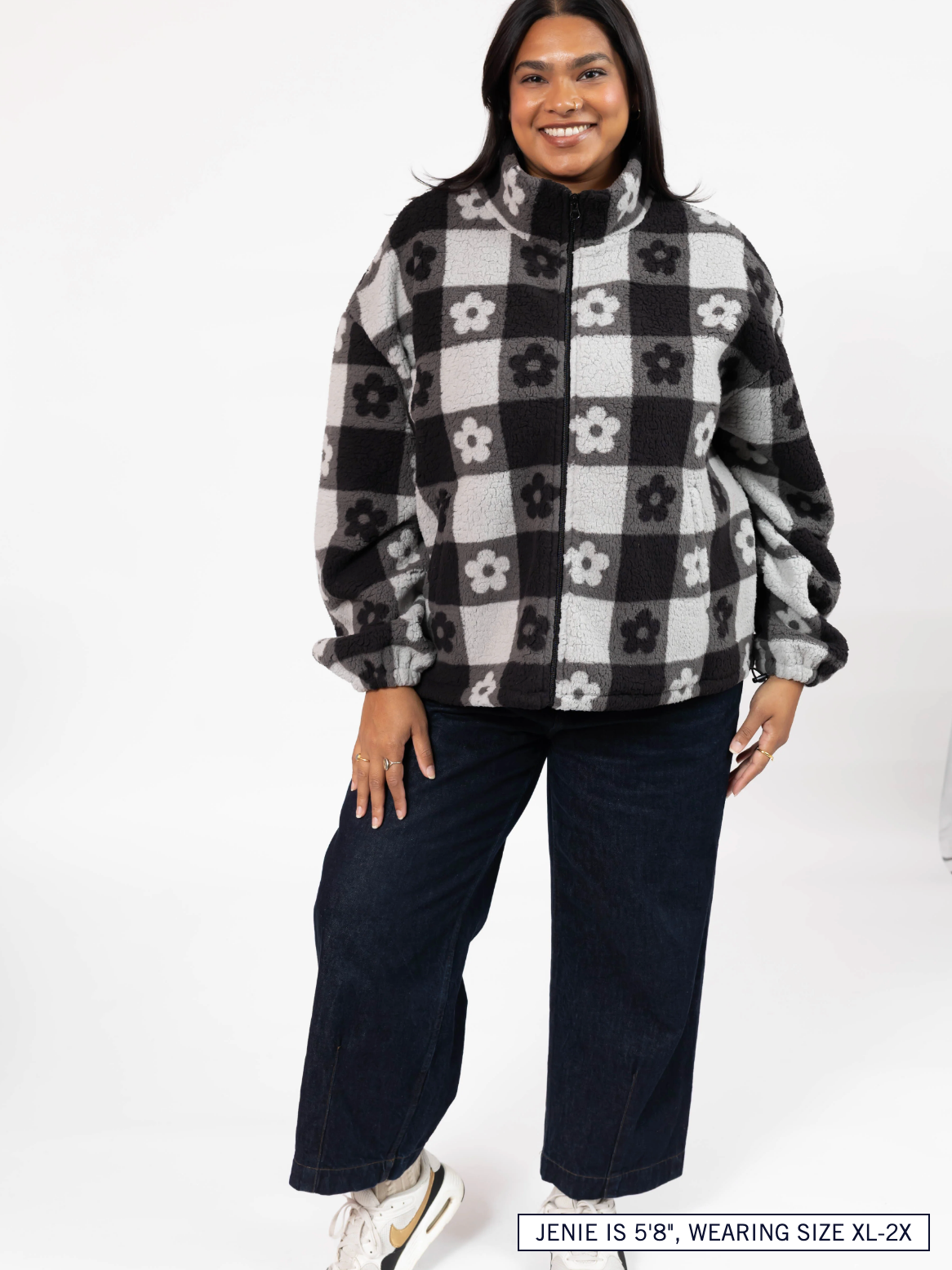 Teddy Floral Jacket ~ Black/Grey