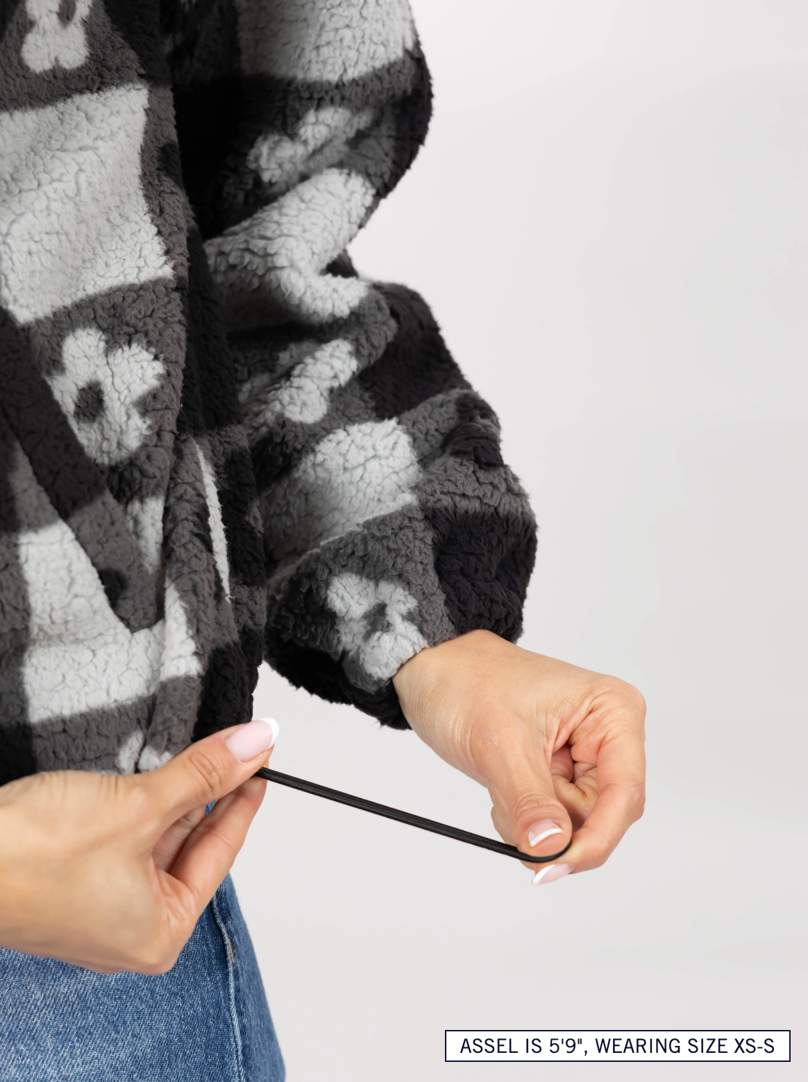 Teddy Floral Jacket ~ Black/Grey