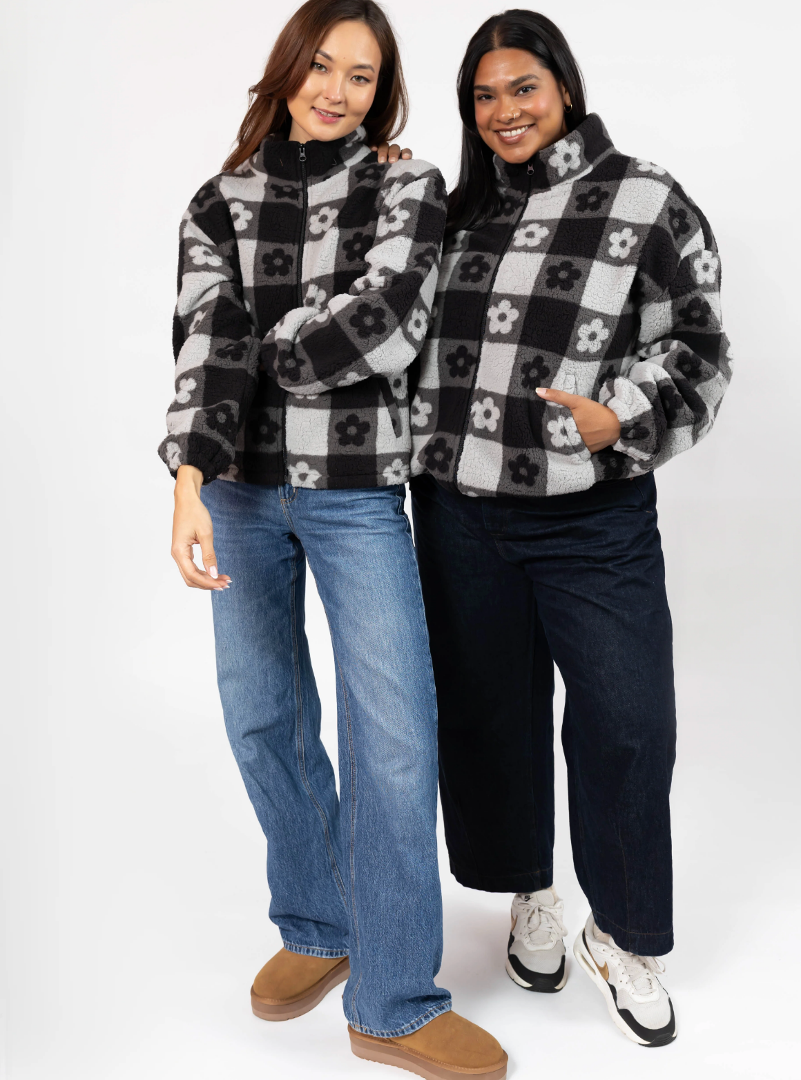 Teddy Floral Jacket ~ Black/Grey