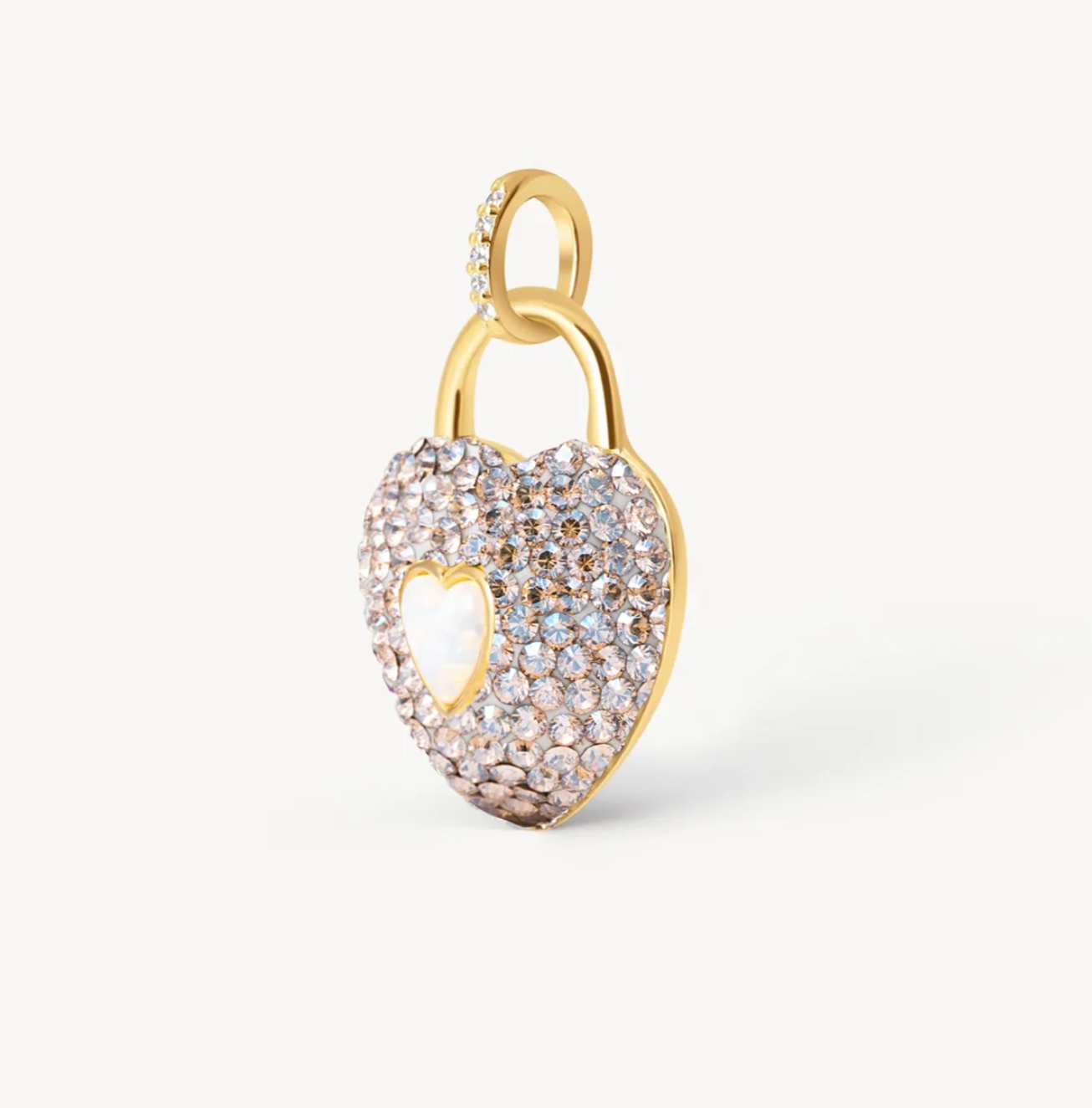 Champagne Sparkle Heart Charm Only ~ Hillberg & Berk