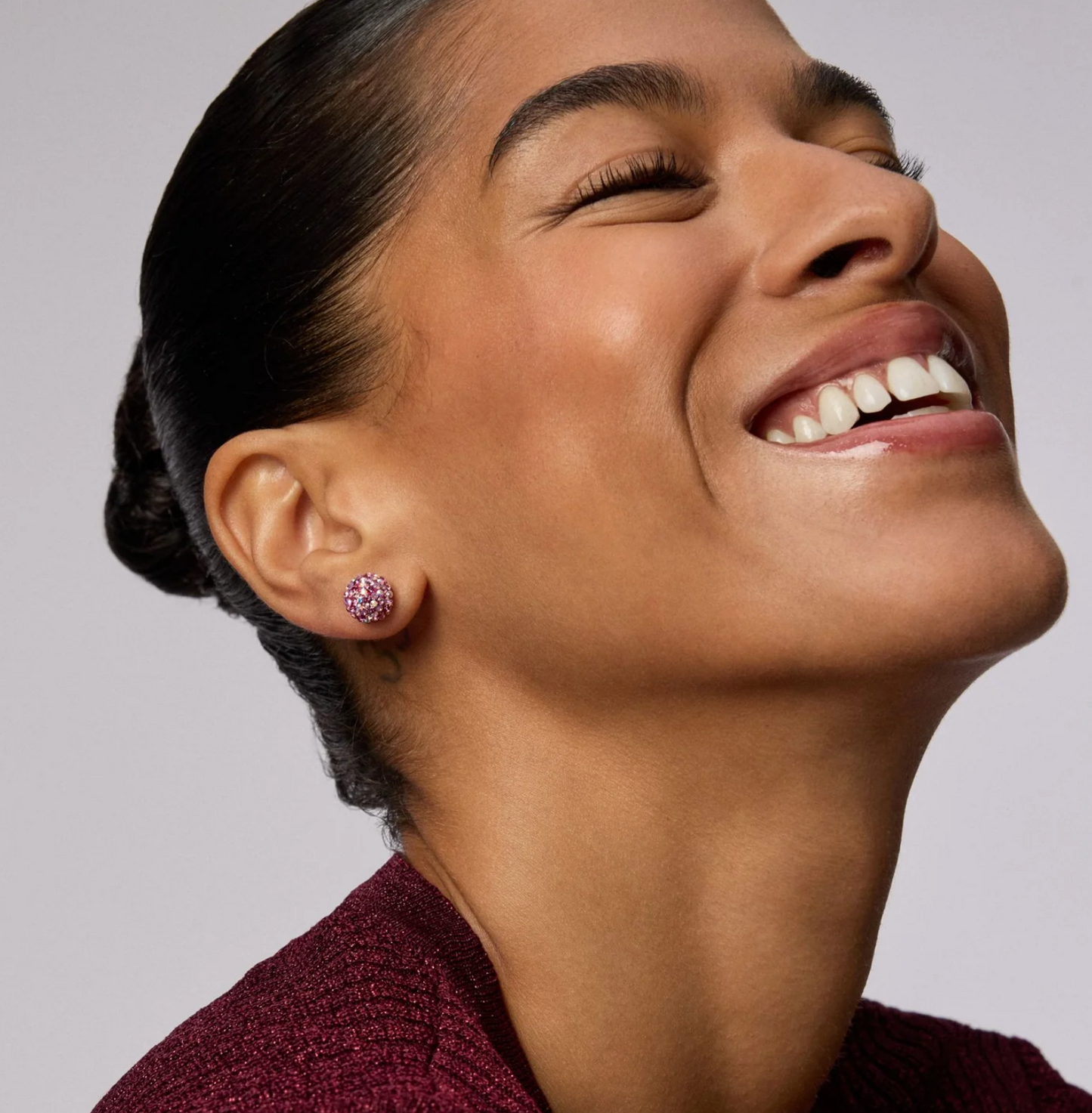 Raspberry Disco Sparkle Ball™ Stud Earrings