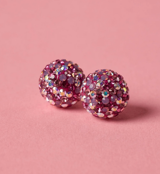 Raspberry Disco Sparkle Ball™ Stud Earrings