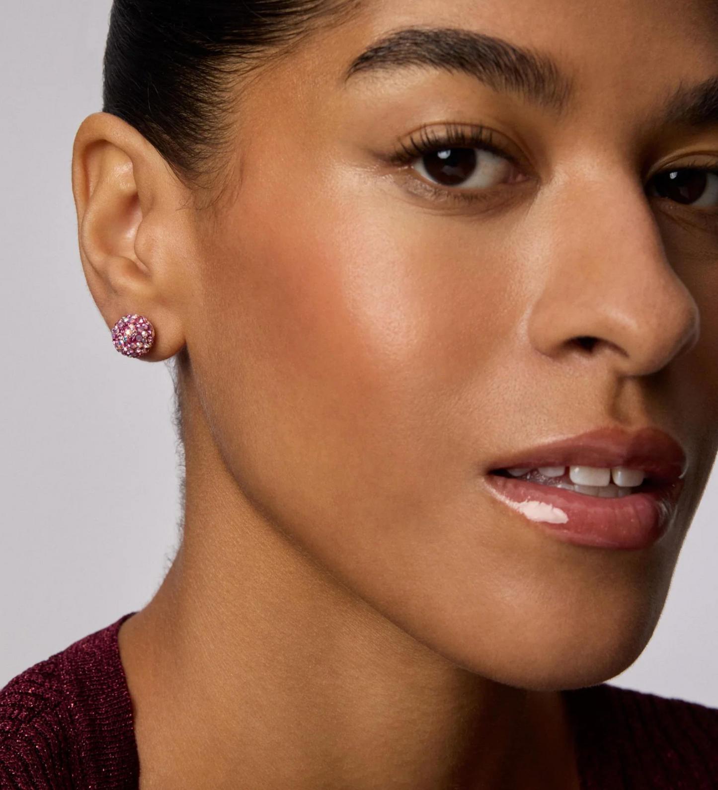 Raspberry Disco Sparkle Ball™ Stud Earrings