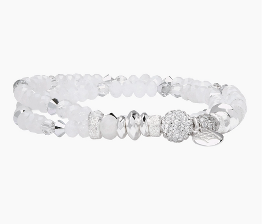 White Sparkle™ Double Wrap Bracelet