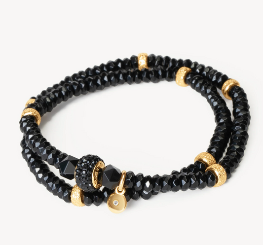 Black Sparkle™ Double Wrap Bracelet