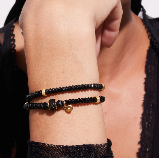 Black Sparkle™ Double Wrap Bracelet
