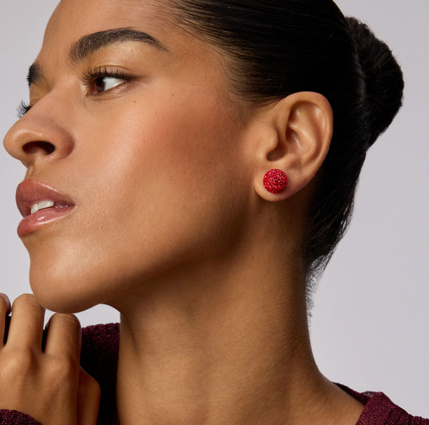 Red Velvet Sparkle Ball™ Stud Earrings