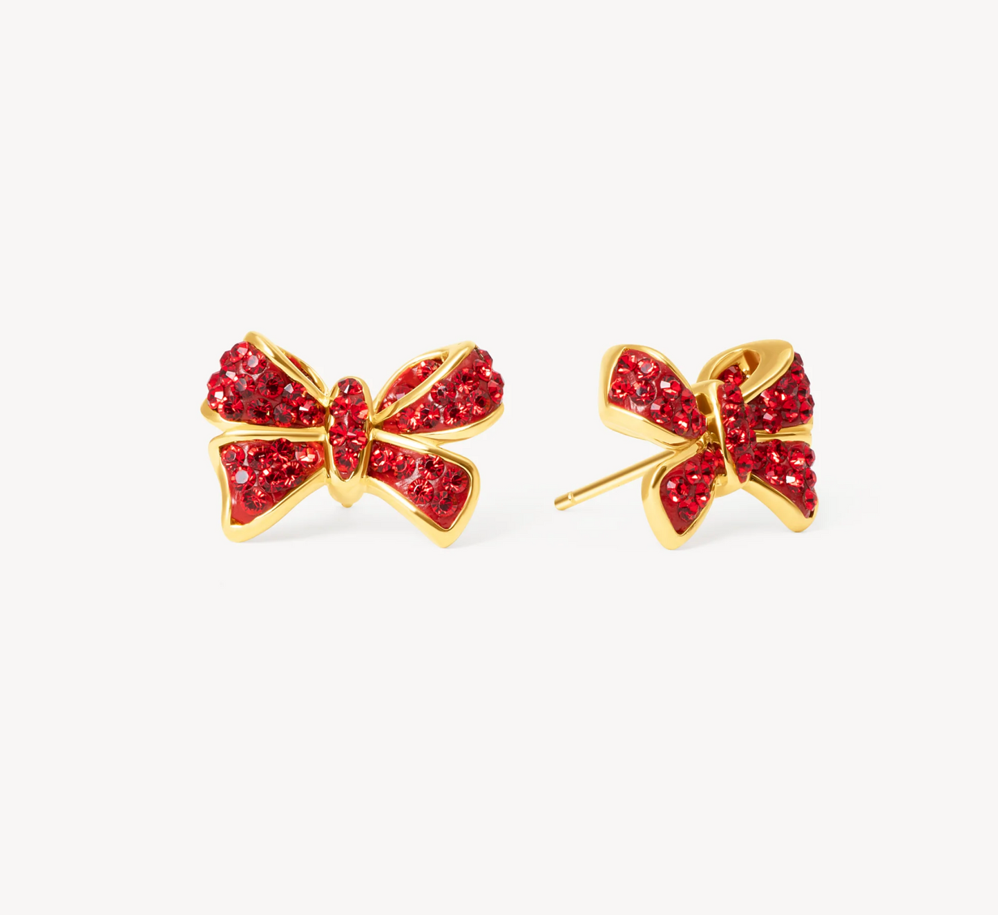 Red Velvet Sparkle Bow Stud - H&B
