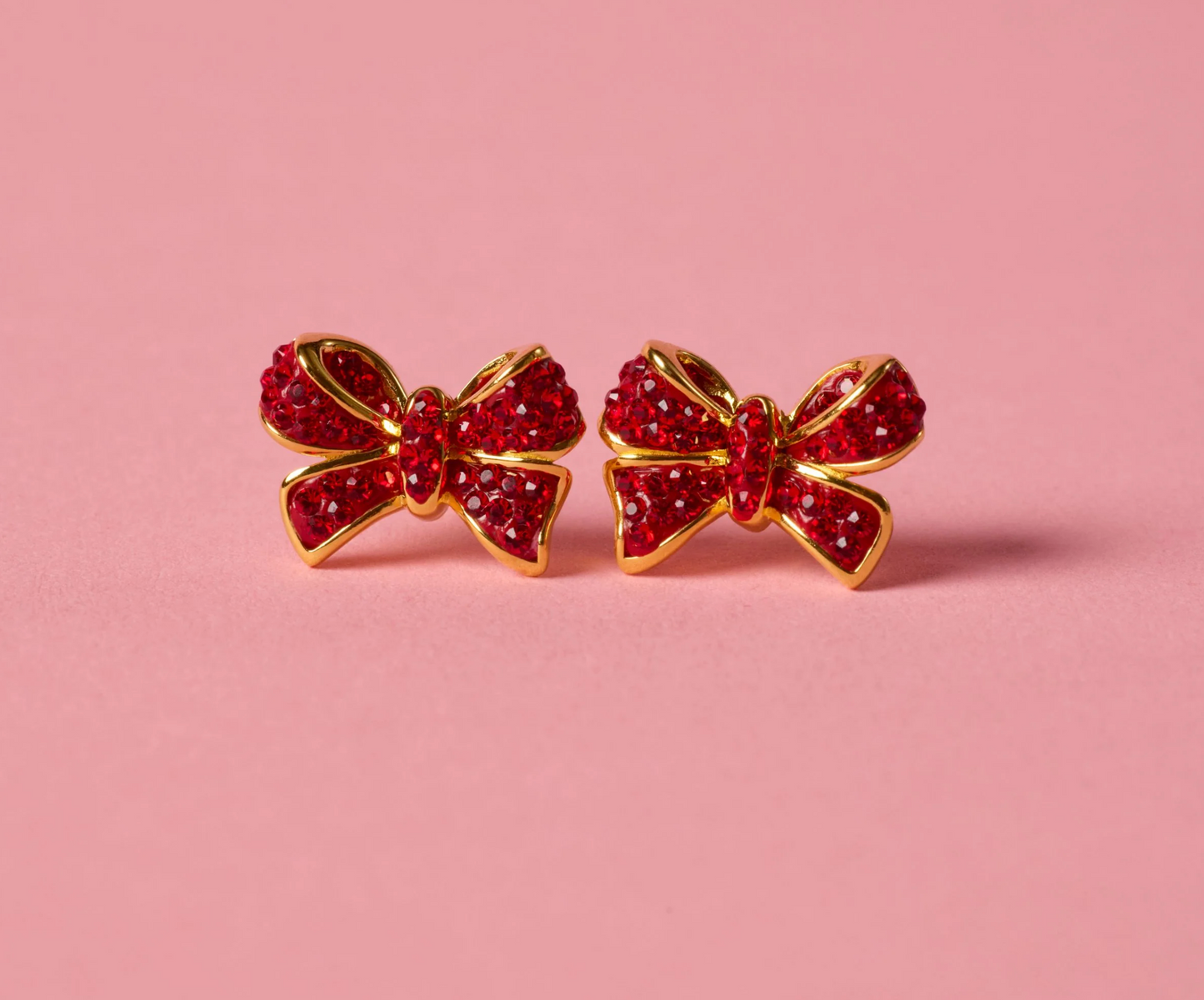 Red Velvet Sparkle Bow Stud - H&B