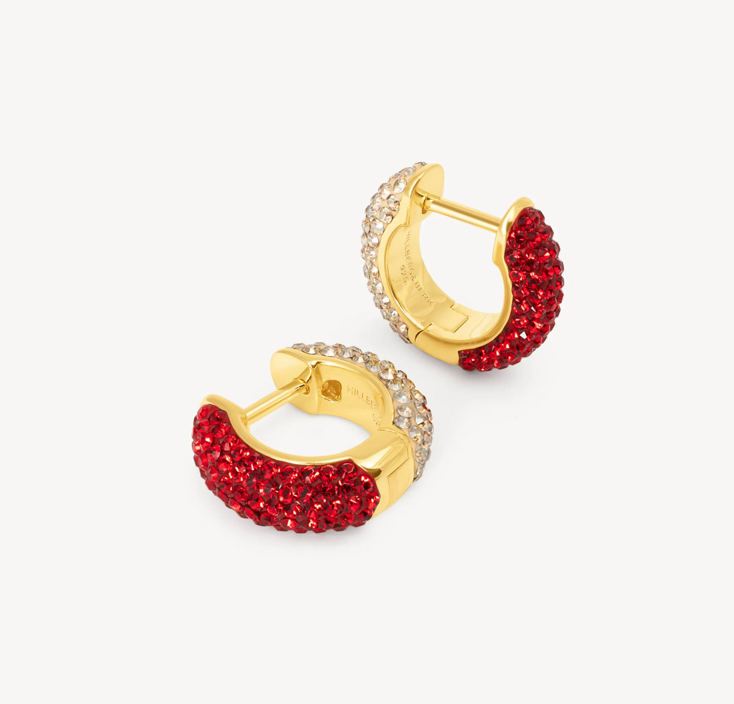 Red Velvet/Soft Gold Sparkle Hoops - H&B